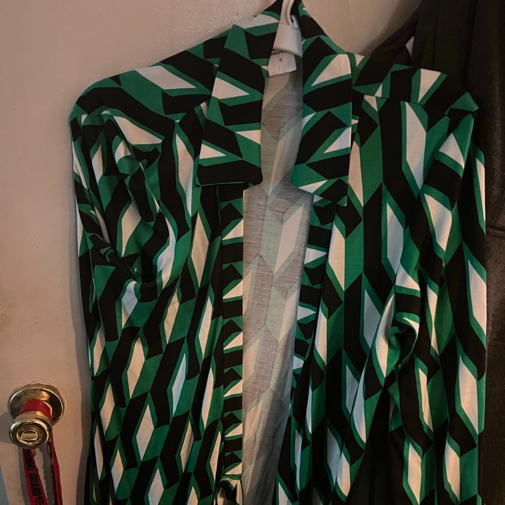 Diane von Furstenberg Green Pattern Dress
